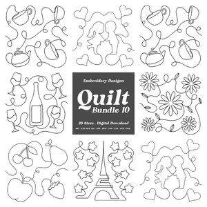 Quilt Mini Bundle Vol. 13, Quilt Embroidery Design, Edge to Edge Quilt Designs, Digital Download