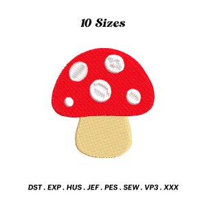 Mushroom Embroidery Design, Forest Toadstool Embroidery Pattern, Machine Embroidery File, Wild Mushroom Designs, PES File, Digital Dowload