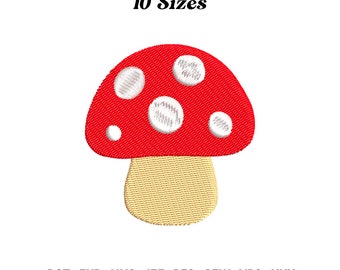 Mushroom Embroidery Design: Forest Toadstool Pattern (PES File) (Digital Download)