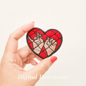 Imprisoned by Love Embroidery Design: Red Heart Patch (Digital Download)