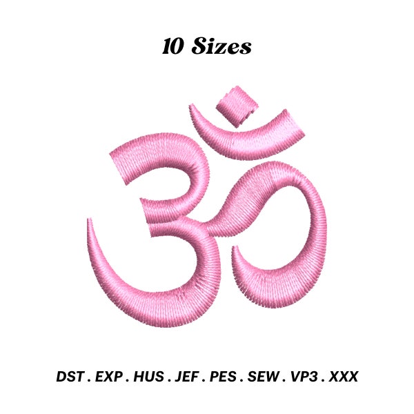 Mantra Aum Embroidery Design, Hinduism Symbol, Yoga Embroidery File, Om Sign, Sanskrit Letter, Machine Embroidery, Digital Download