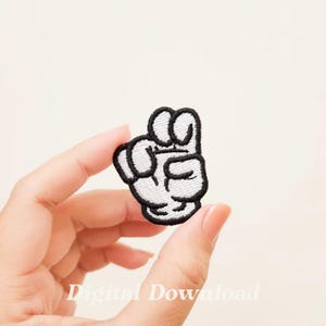 Air Quote Cartoon Hands Haft Design, Cartoon Patch, Uroczy Haft, Haft Gestów Dłoni, Natychmiastowe Pobieranie