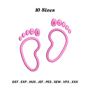 Baby Footprint Embroidery Design: Newborn Gift (Digital File)