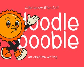 Doodle Booble - Bubble Handwritten Font, Doodle Font, Quirky Font - Font for Procreate, Cricut, and Procreate