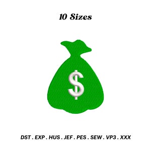 Disegno ricamo borsa denaro, ricamo macchina borsa contanti, mostra modello di disegni di cucitura denaro, file ricamo dollaro, download digitale
