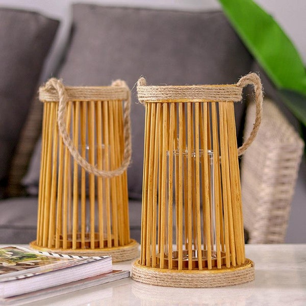Rattan Candle Holder Etsy