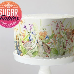 Jadalny obraz Flower Fairies, opakowanie na ciasto, blacha do lukru! Urodziny, Baby Shower!