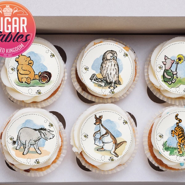 Winnie the Pooh and Friends cupcake and cookie toppers! Edible images, Birthday party, Baby Shower!