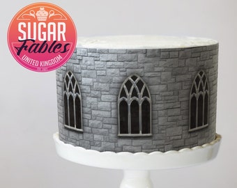 Castle Cake Wrap, icing sheet, edible image! Wizards, Knights, Dragons and Princess Castle cake decorations.