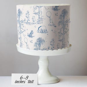 Classic Pooh Bear Toile Cake Wrap Chinoiserie Edible Image Winnie, Piglet & Friends Jouy Print Frosting Sheets Baby Shower Decorations image 10
