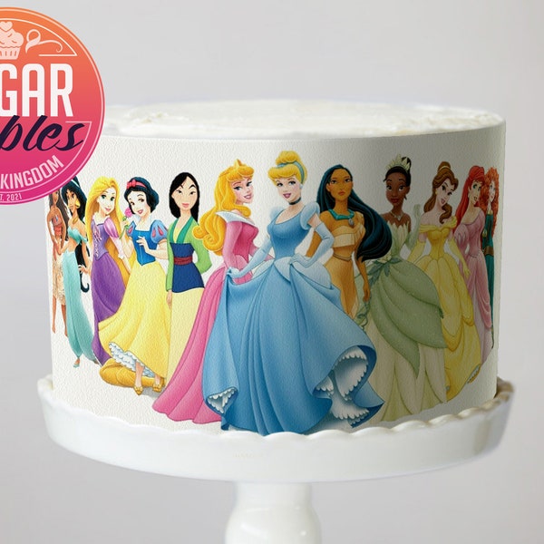 Prinsessen eetbaar beeld, taartverpakking, prinsessenfeestdecoratie.