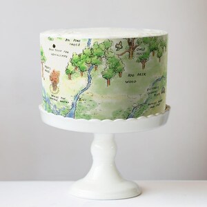Hundred Acre Wood Cake Wrap Winnie the Pooh Edible Image Classic Storybook Frosting Sheet Woodland Bear First Birthday & Baby Shower Decor image 6