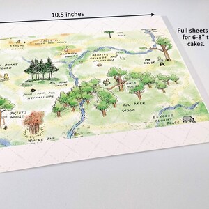 Hundred Acre Wood Cake Wrap Winnie the Pooh Edible Image Classic Storybook Frosting Sheet Woodland Bear First Birthday & Baby Shower Decor image 8