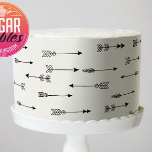 Boho Arrows Icing Sheet, Black or Gold! Jadalny obraz! Jadalny brokatowy papier do tortu! Jadalny obraz!