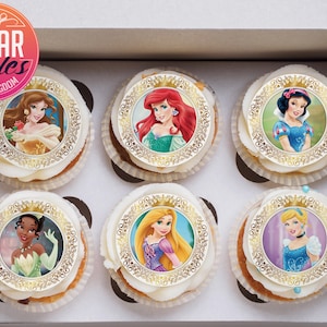 Princess cupcake and cookie toppers! Edible images, Birthday party, Baby Shower