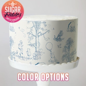 Classic Pooh Bear Toile Edible Cake Wrap Toile du Jouy Edible Image Winnie the  Pooh Chinoiserie Cake Baby Shower Toile Cake Sheet Birthday