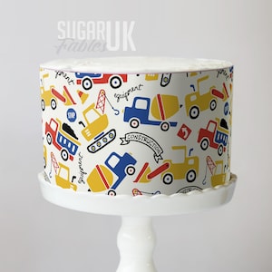 Construction Doodle Cake Wrap Yellow Bulldozers & Diggers Edible Image Builder Exacavatore Vehicles Frosting Sheet for Kid's Birthday Party