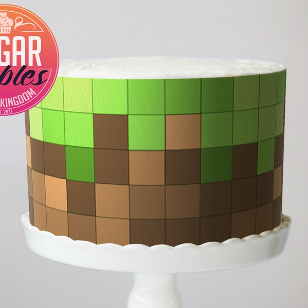 Minecraft Pixel Tiles Feuille de glaçage, emballage de gâteau !