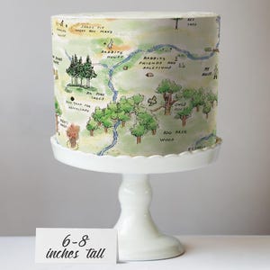 Hundred Acre Wood Cake Wrap Winnie the Pooh Edible Image Classic Storybook Frosting Sheet Woodland Bear First Birthday & Baby Shower Decor image 7