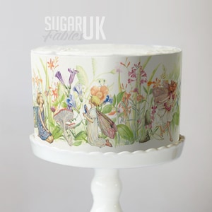Blumen Feen Kuchen Wrap Wunderlich Feengarten essbares Bild Handgemaltes Blumen Vintage botanische verzauberte Wald Geburtstagsdekoration