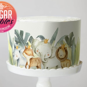 Safari Animals Cake Wrap, edible image, icing sheet! Baby shower, First Birthday! I