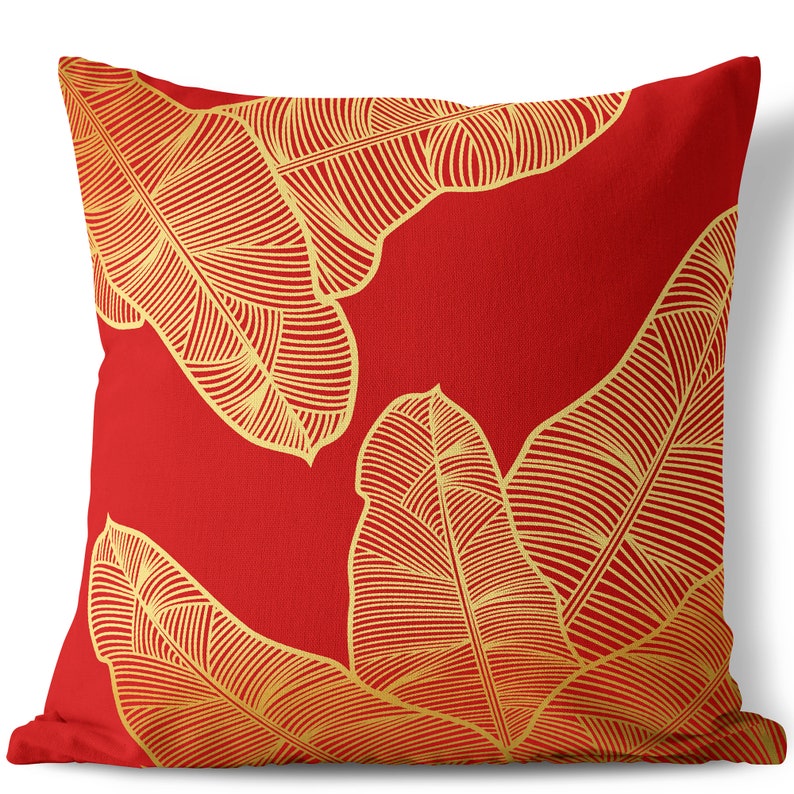 Red Japanese Chinese Throw Pillows Outdoor Cushion Decorative Etsy