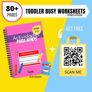 VERSÃO EM ESPANHOL - Livro ocupado para crianças, 85 planilhas para impressão, pasta ocupada para crianças para impressão, rastreamento, números, alfabeto, cores