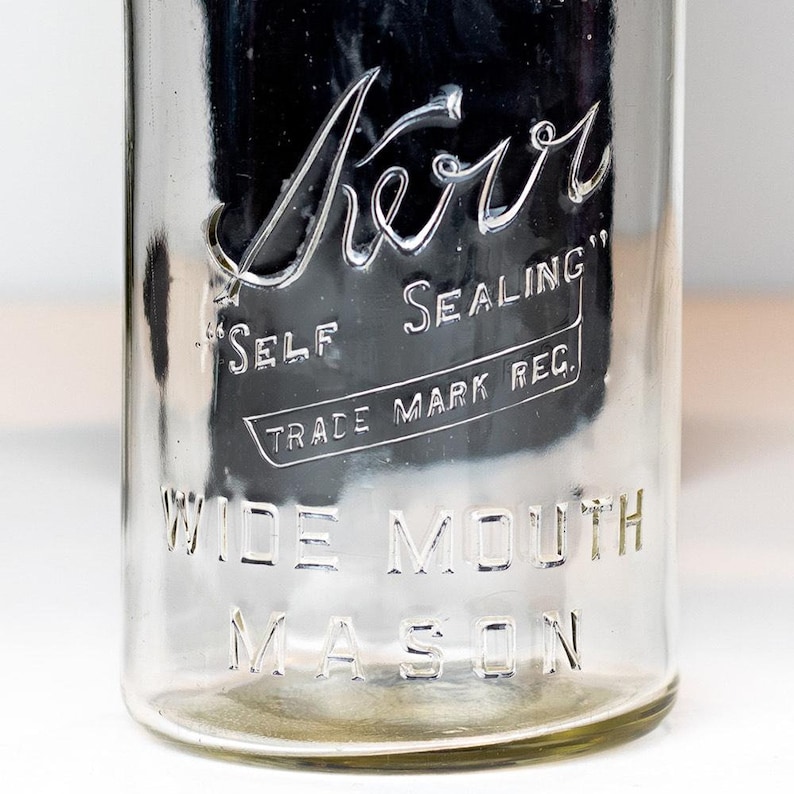 Vintage Kerr 32 Oz. Round Body Wide Mouth Quart Mason Jar Etsy