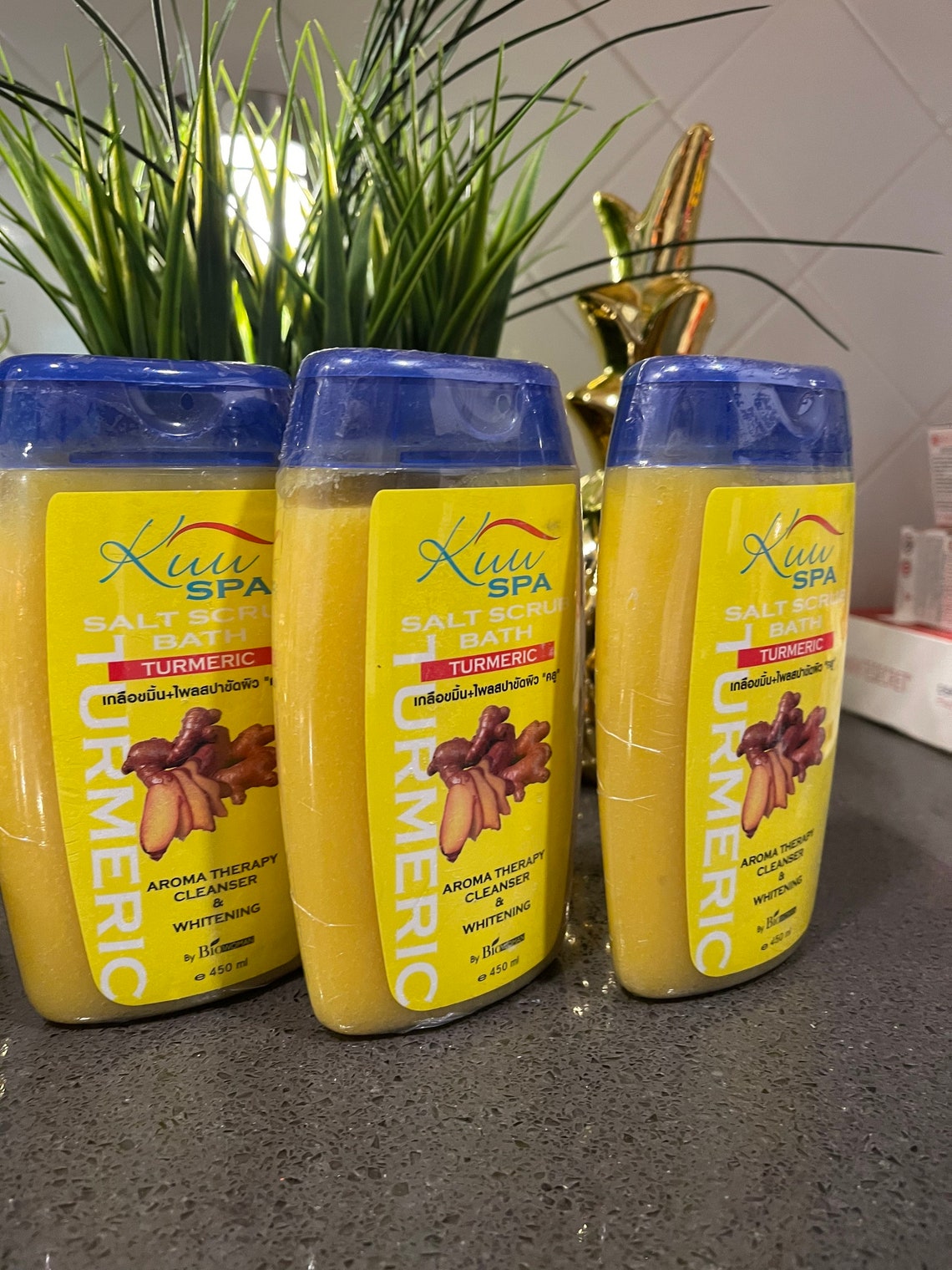 KUU Spa Salt Scrub Bath Turmeric Therapy Cleanser & Whitening Etsy