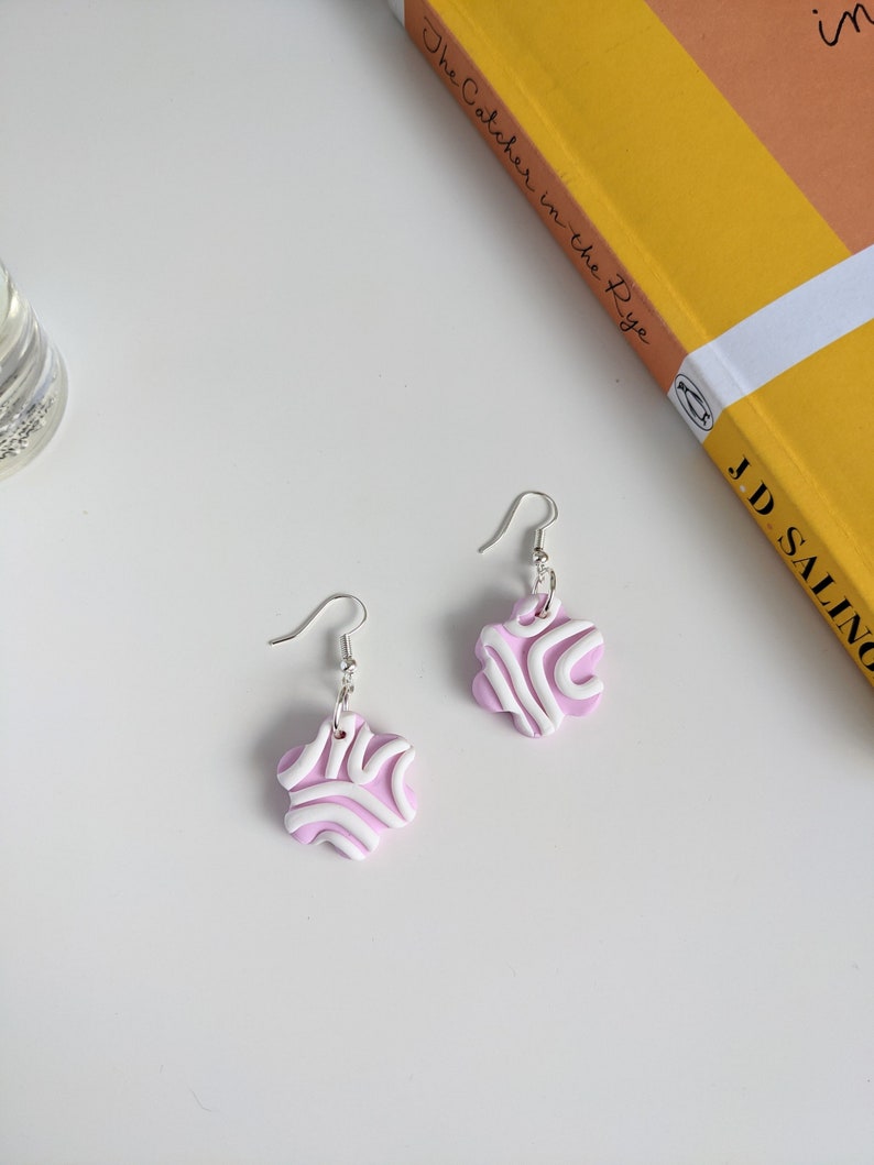 Squiggle Earrings Polymer Clay Earrings Pastel Earrings Etsy