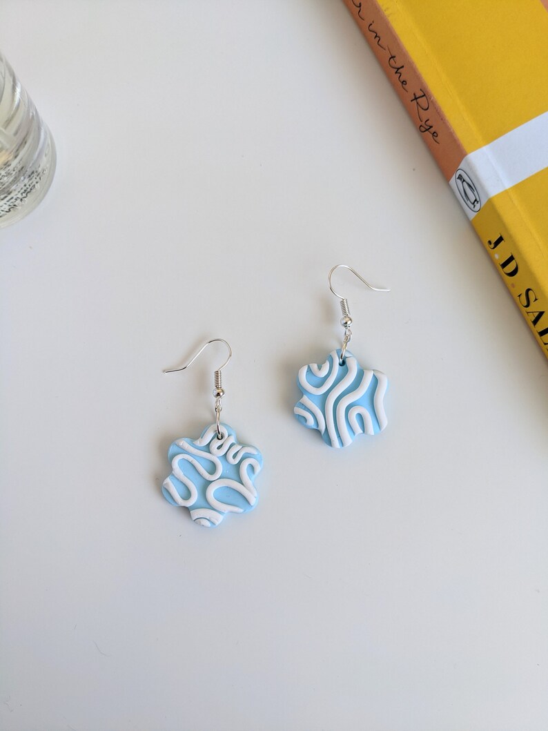 Squiggle Earrings Polymer Clay Earrings Pastel Earrings Etsy