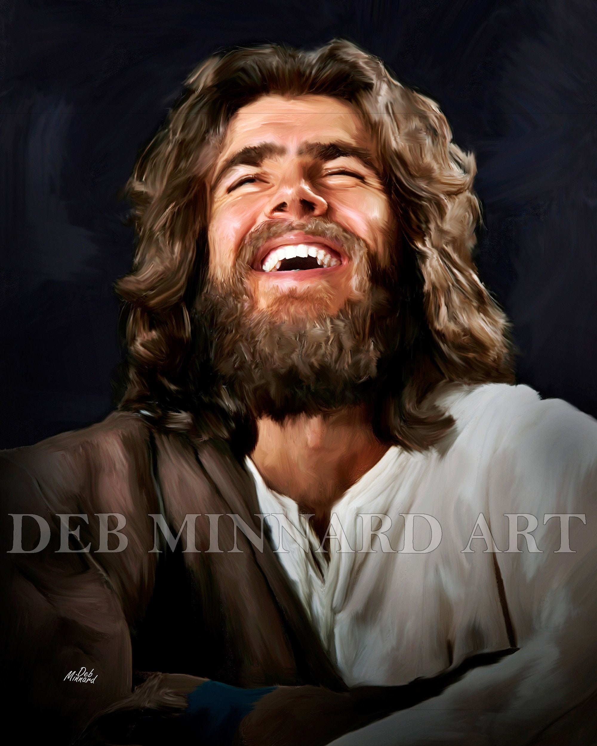 Lachender Jesus. Ein digitales Gemälde von der vielfach | Etsy