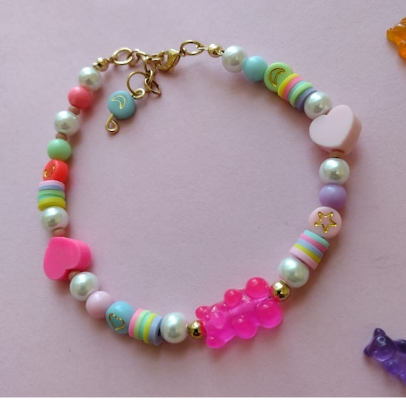 Gummy Bear Beaded Bracelet, Seed Beads, Colorful Bracelets