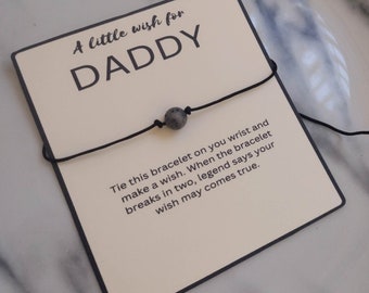 Wish bracelet dad, daddy gift bracelet, Dad Birthday Card, Dad Gift, A Little Wish For My Dad Present, Father Friendship Bracelet, gift dad