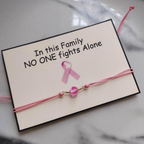 Cancer Support gift, cancer family support, wish bracelet, simple gift cord wish bracelet, No One Fights Alone, Cancer Survivor,