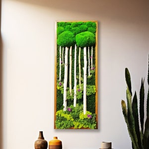 Moss Wall Art Wall Decor, Forest View Moss Art, Large Wall Decor, Framed Custom Home Decor.