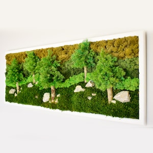 Handmade Preserved Moss Wall Art, Unique Framed Large Moss Wall Art Wall Decor, Personalized Moss Wall Art Home Decor,