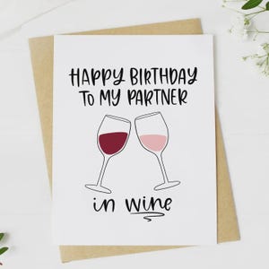 Cartão de Feliz Aniversário para o Meu Parceiro no Vinho