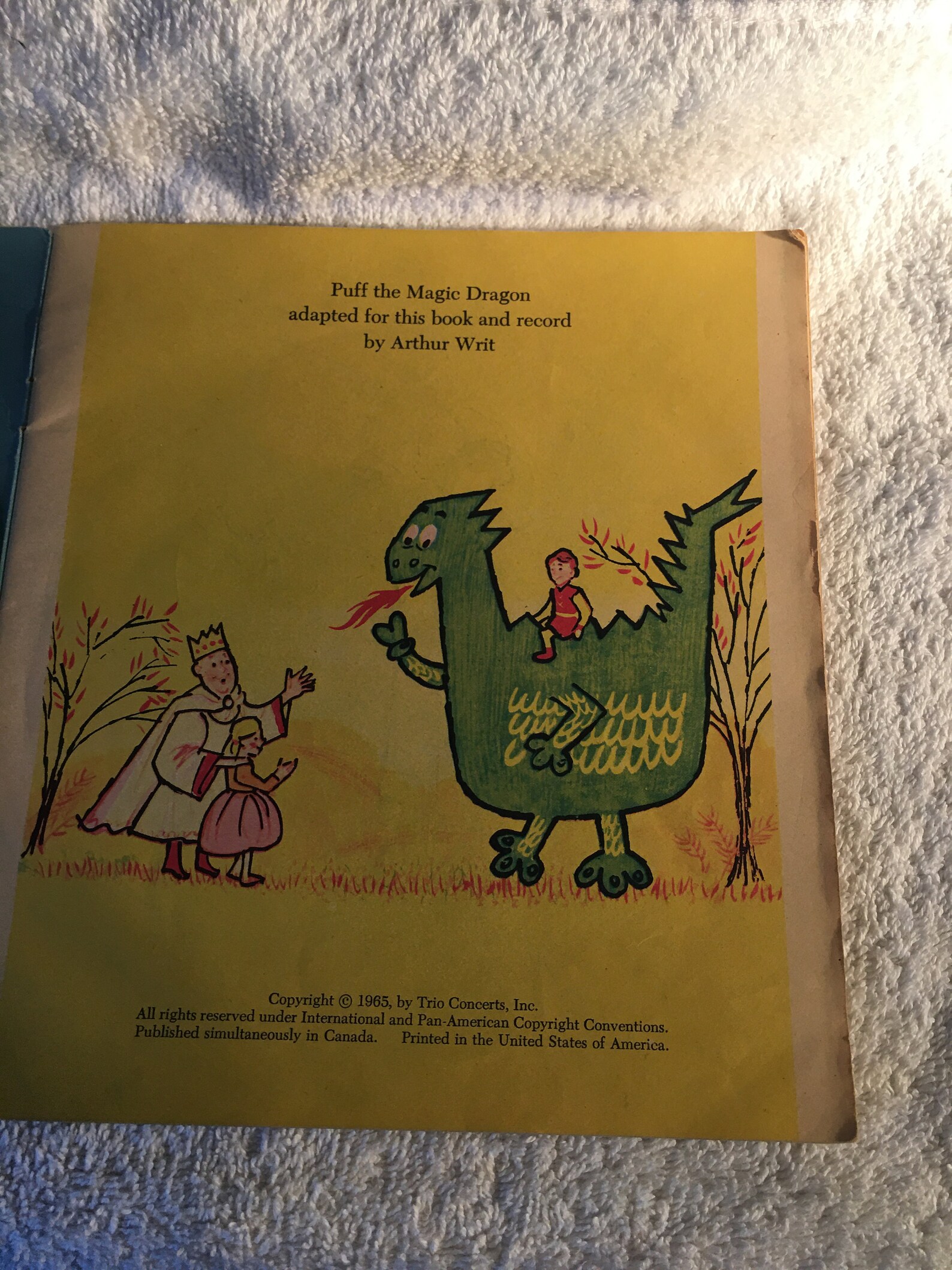 Puff The Magic Dragon Book and 45 RPM 7 Vinyl Puff The Etsy