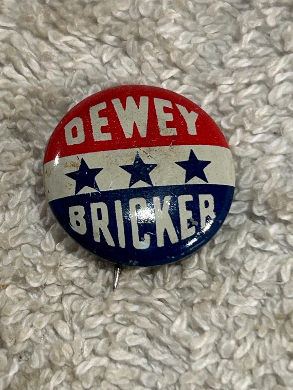 Vintage, 1944 Political Pinback Pin Dewey/Bricker
