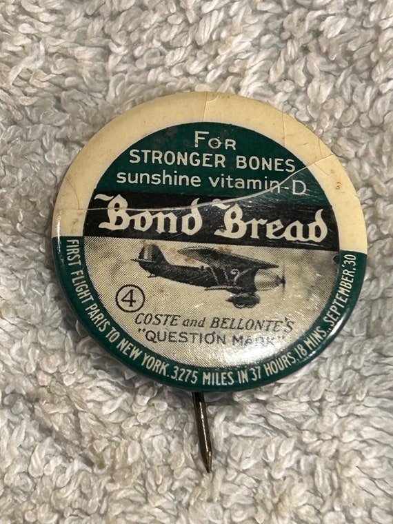 Antique Pin, 1930's Bond Bread Advertising Pin - … - image 1