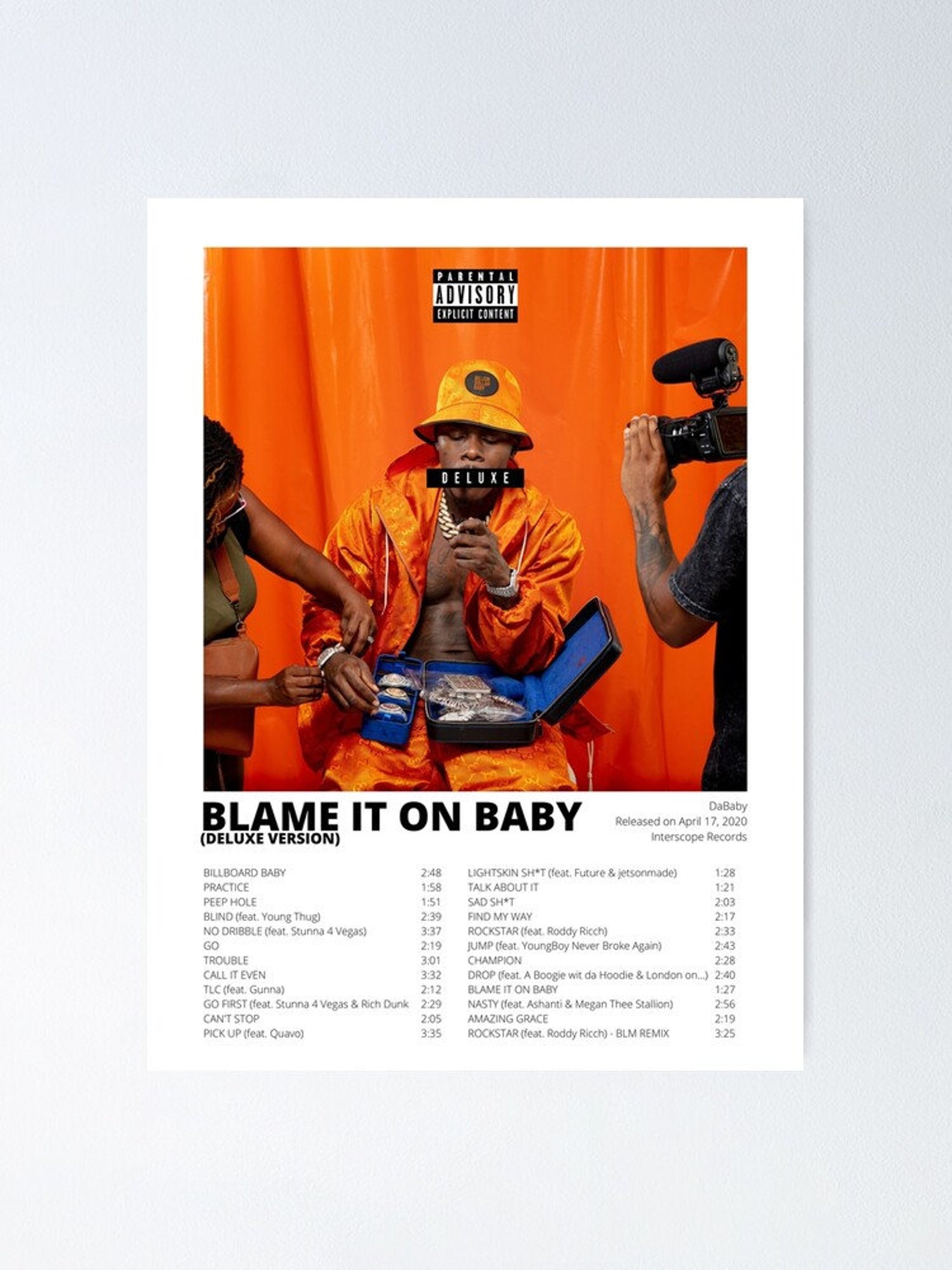 Blame It On Baby DaBaby Album Poster Etsy