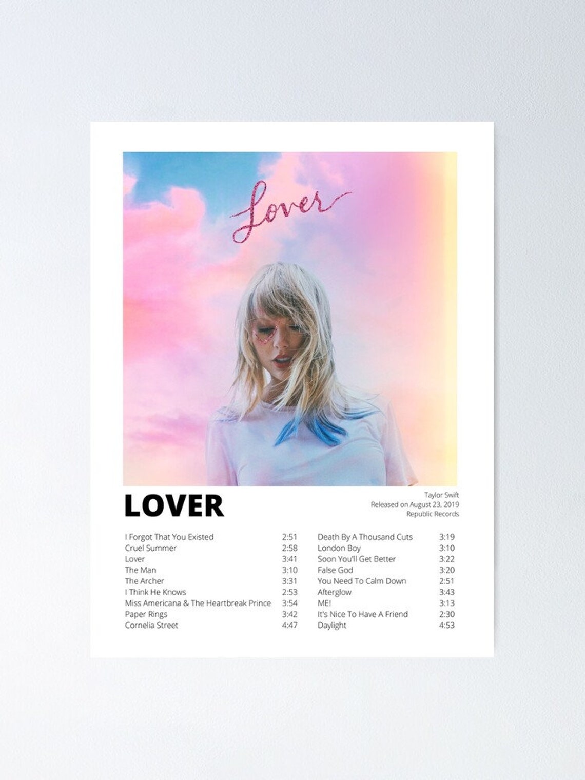 Lover Taylor Swift Album Poster | Etsy