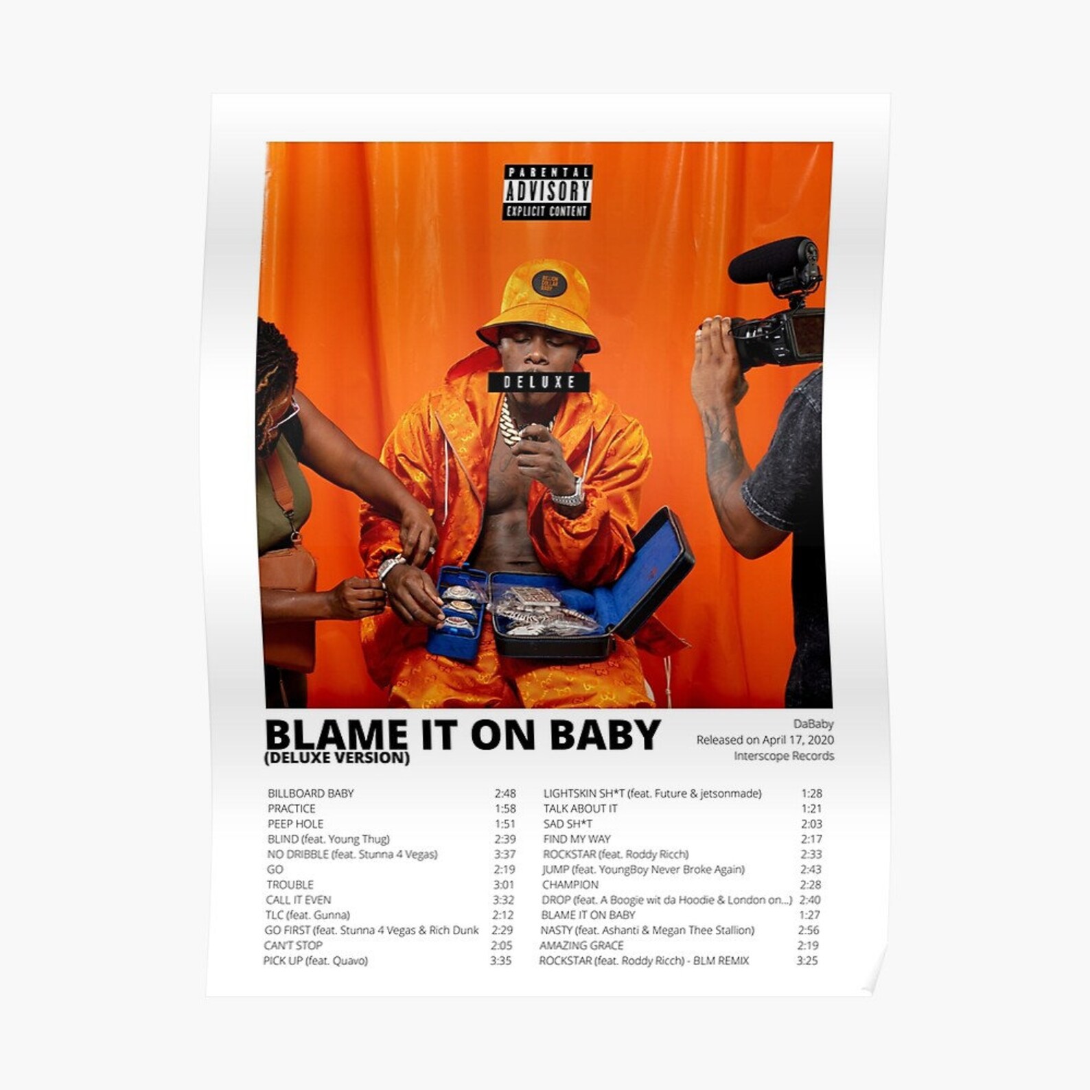 Blame It On Baby DaBaby Album Poster Etsy