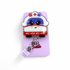 Ambulance Badge Reel, Gifts for Paramedics, Cute ID Badge Holder, EMT Accessories
