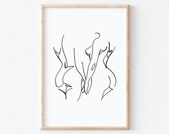 Nude Lesbian Couple Drawing - Etsy