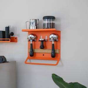 Barista board for portafilter, tamper and coffee accessories