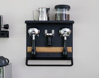 Barista board for portafilter, tamper and coffee accessories