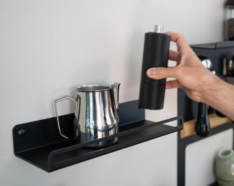 Shelf for coffee beans and barista accessories from FLATE®