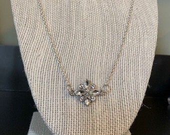 Crystal and silver necklace